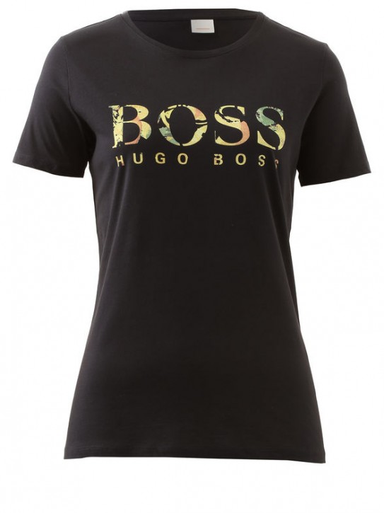 BOSS ORANGE T-Shirt TIBOSS aus gewaschenem Baumwoll-Jersey mit Logo-Print dunkelblau 408
