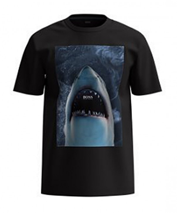 Hugo Boss T-Shirt TNoah 1 aus Baumwoll-Jersey mit Unterwasser-Print schwarz 001