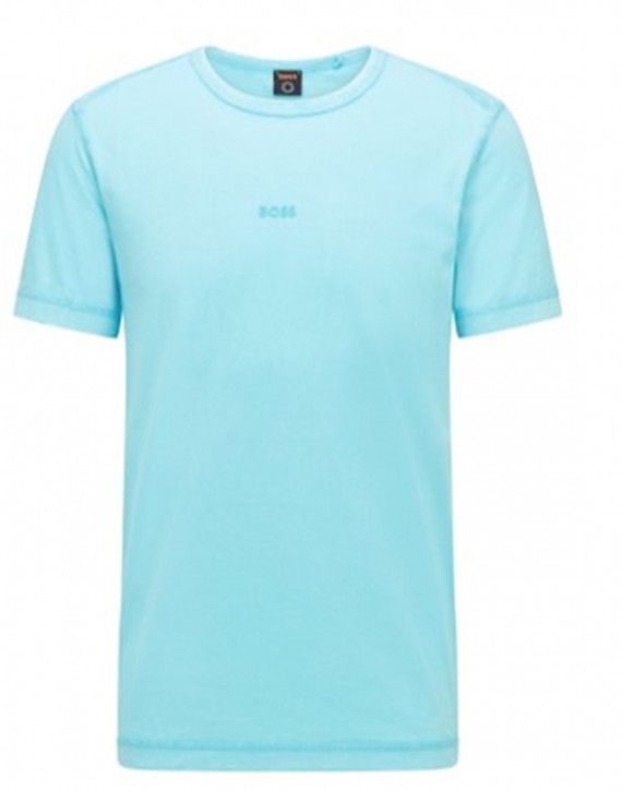 Hugo Boss  Stückgefärbtes T-Shirt Tokks aus Bio-Baumwolle mit Logo-Print Farbe hellblau 462 XXXL