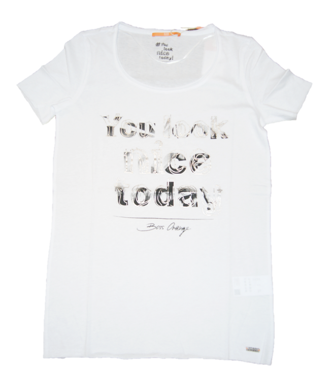 BOSS ORANGE T-SHIRT TASENSATION FARBE WEISS 100