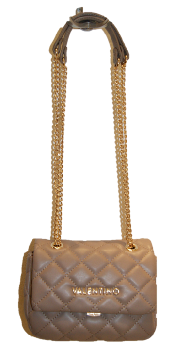 Mario Valentino Damen Ocarina Umhängetasche,taupe 8x13.5x18.5 cm