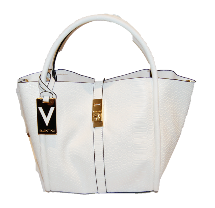 VALENTINO BY MARIO VALENTINO SHOPPER MINI FREESIA KROKO FARBE WEISS