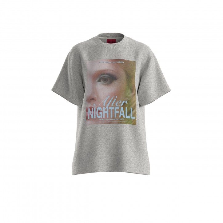 Hugo T-Shirt Vintage Tee_14 aus Baumwoll-Jersey mit Grafik-Print grau 064