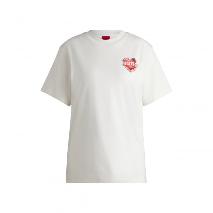 Hugo T-Shirt Vintage Tee_14 aus Baumwoll-Jersey mit Grafik-Print natur 102