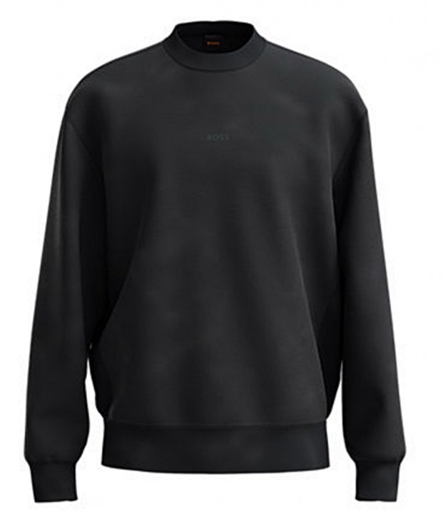 Hugo Boss Herren Wefade Sweatshirt mit Gummierten Logo Schwarz 002