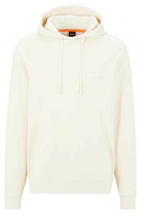 Boss Hoodie Wetalk aus French-Terry-Baumwolle mit Logo-Aufnäher weiß 100