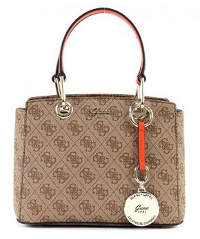 GUESS Schultertasche Jacqui Hobbo Brown Multi