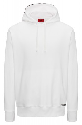 HUGO Men Oversized-Fit Kapuzenpullover Dayfun aus Baumwolle mit Logo-Print Farbe weiss 100 XXL