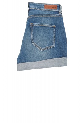 HUGO Relaxed-Fit Shorts J61 Elisabeth aus strukturiertem Stretch-Denim mit hohem Bund blau 423 30/32