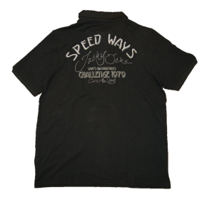 JACKY ICKX Polo USA RACING mit doppel Kragen und Logo Farbe schwarz M