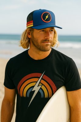 Lightning Bolt Sunset Stripe Hat mit BOLT Logo Ensign Blue-B42