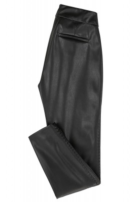 BOSS Regular-Fit Kunstleder-Hose Sawaisty mit Stickerei Farbe schwarz 001 42